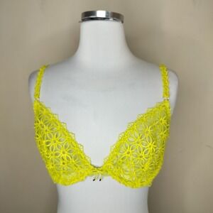 Victoria's Secret Low Cut Demi Bra Very Sexy Neon Floral